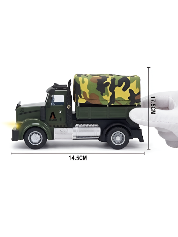 Mini RC Military Truck – 1:64 Scale 2.4GHz Remote Control Army Transport Vehicle TV6191.