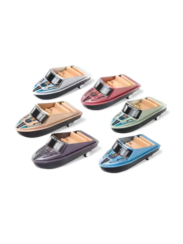 Mini Speed Boats – 6-Pack Pull Back Motorboat Toys for Kids | Water Play Vehicles Set LMI13905.