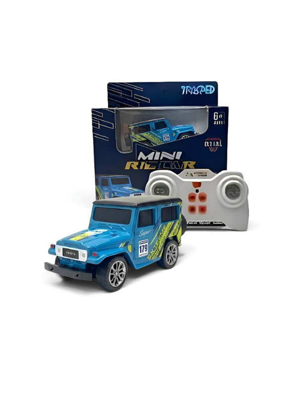 Mini 1:64 Scale RC Off-Road Land Cruiser Toy Car Blue & Green TV5716.