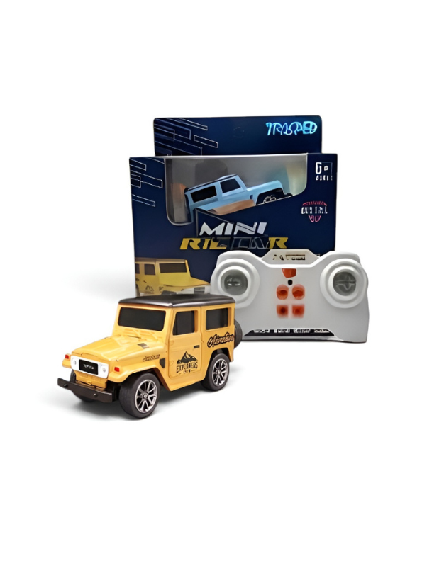 Mini 1:64 Scale RC Off-Road Land Cruiser Toy Car Yellow TV5716.