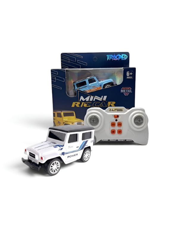 Mini 1:64 Scale RC Off-Road Land Cruiser Toy Car White TV5716.