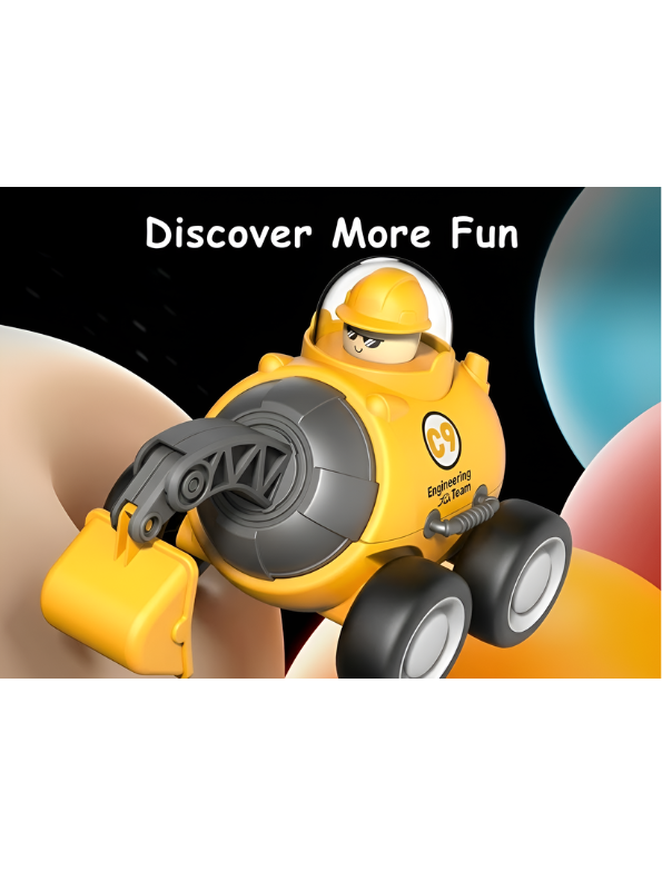 Mini Engineering Construction Vehicles (Set of 4) – Friction-Powered Educational Toddler Playset MD700