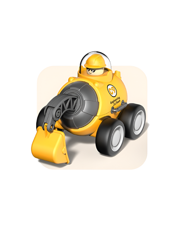 Mini Engineering Construction Vehicles (Set of 4) – Friction-Powered Educational Toddler Playset MD700