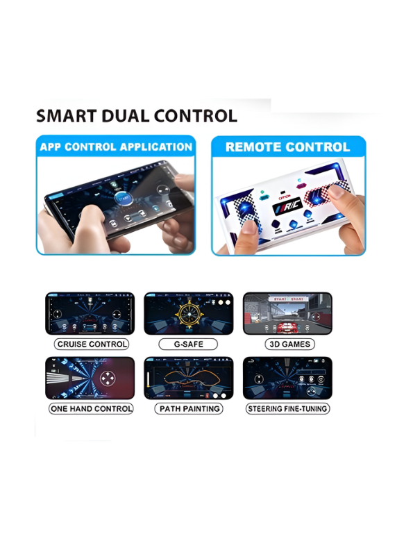 Mini Pocket RC Blue Muscle Car 2.4GHz 1:64 Scale Fast Remote Control Drift Car MD17