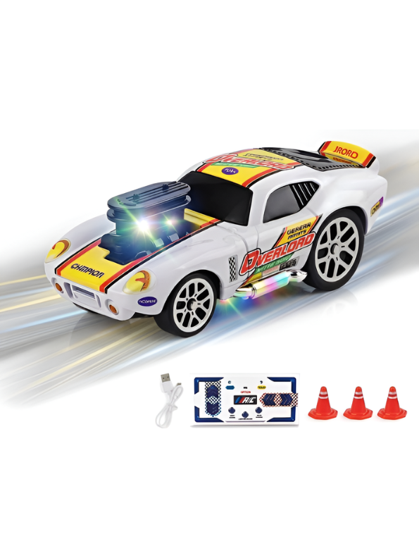 Mini Pocket RC White Muscle Car 2.4GHz 1:64 Scale Fast Remote Control Drift Car MD17