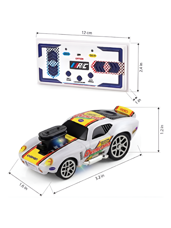 Mini Pocket RC White Muscle Car 2.4GHz 1:64 Scale Fast Remote Control Drift Car MD17