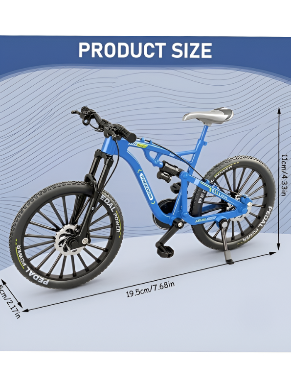 Miniature 1:8 Scale Diecast Alloy Mountain Bike Toy Model – Premium Collectible Showpiece (Blue) TV7264