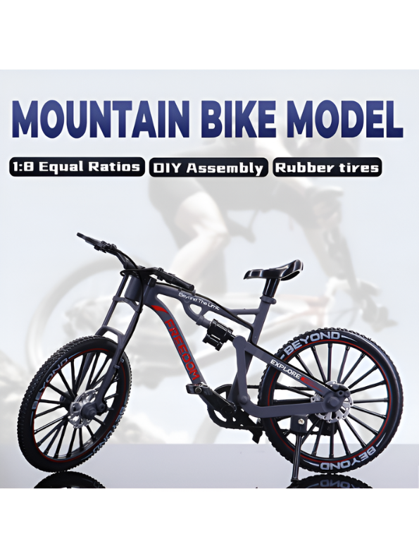 Miniature 1:8 Scale Diecast Alloy Mountain Bike Toy Model – Premium Collectible Showpiece (Black/red ) TV7264