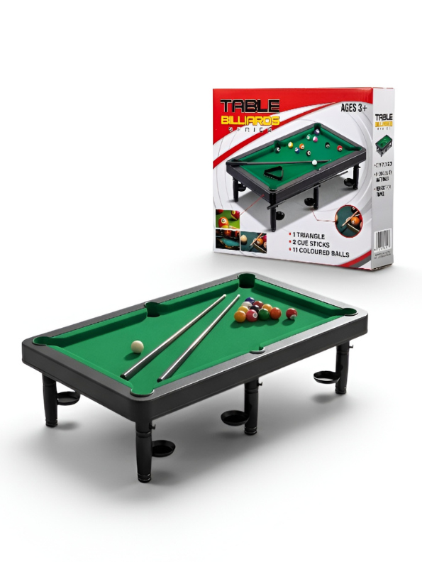 Miniature Desktop Pool Table Game | Portable Tabletop Billiards Set with Cues and Balls | Perfect Indoor Game Gift for Kids TV5885