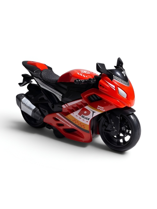Miniature Police Sportbike – Red Collectible Motorcycle Toy Model For Kids TV4757