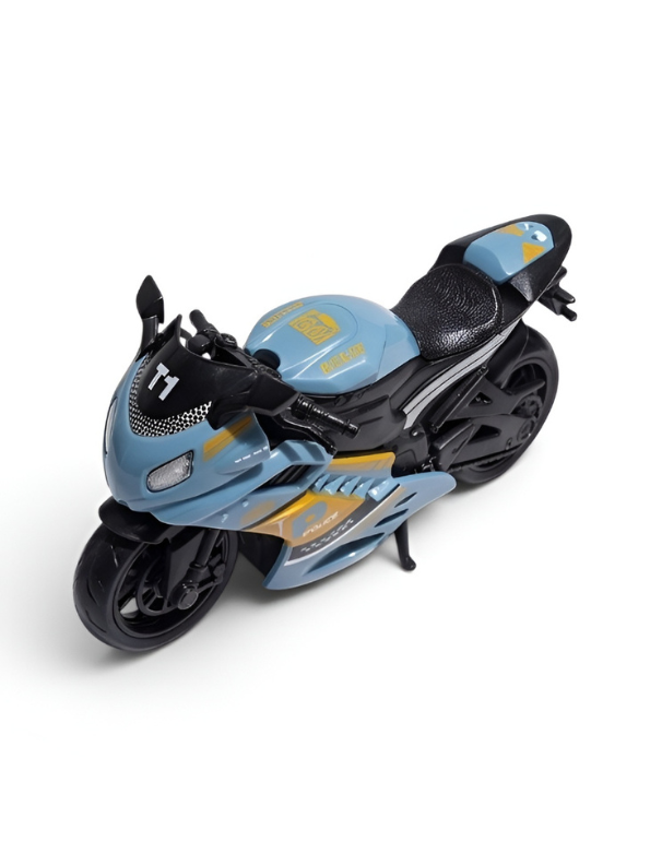 Miniature Police Sportbike – Blue Collectible Motorcycle Toy Model For Kids TV4757