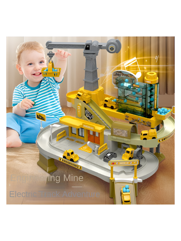 Mining Area Great Adventure Race Track Toy – Electric Escalator, Rotating Crane & Ball Lift Construction Play Set LMI16902.