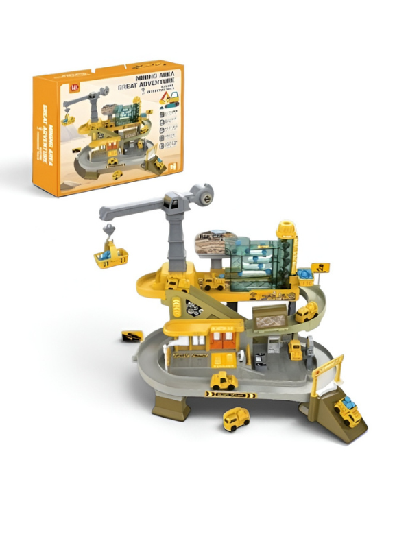 Mining Area Great Adventure Race Track Toy – Electric Escalator, Rotating Crane & Ball Lift Construction Play Set LMI16902.