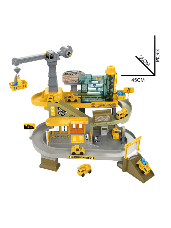 Mining Area Great Adventure Race Track Toy – Electric Escalator, Rotating Crane & Ball Lift Construction Play Set LMI16902.