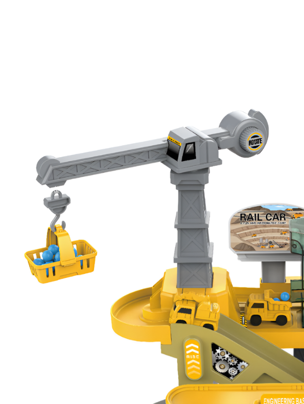 Mining Area Great Adventure Race Track Toy – Electric Escalator, Rotating Crane & Ball Lift Construction Play Set LMI16902.
