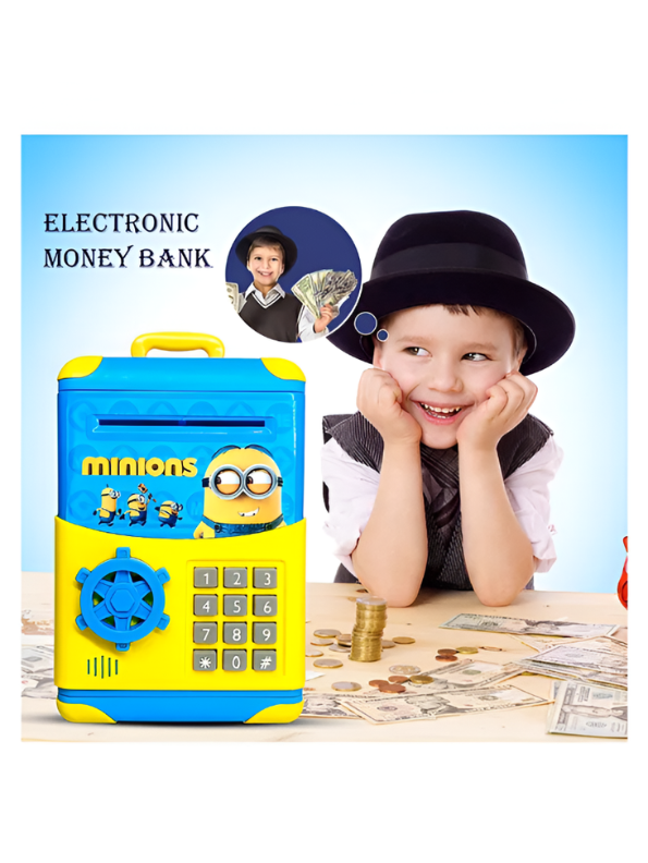 Minions Digital Piggy Bank with Password Lock & Auto Money Scroll | ATM Savings Box LMI10365.