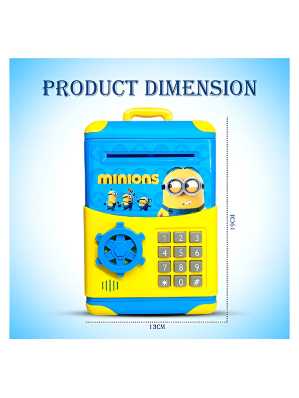 Minions Digital Piggy Bank with Password Lock & Auto Money Scroll | ATM Savings Box LMI10365.