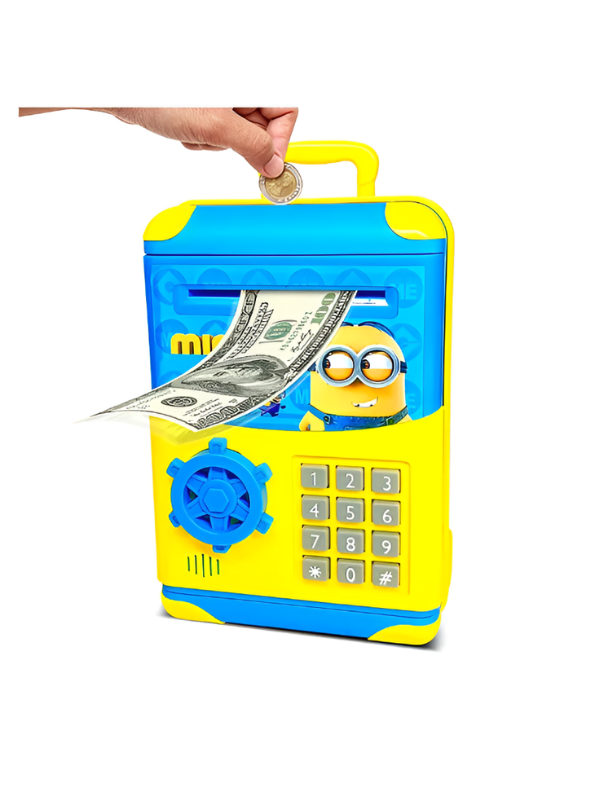 Minions Digital Piggy Bank with Password Lock & Auto Money Scroll | ATM Savings Box LMI10365.
