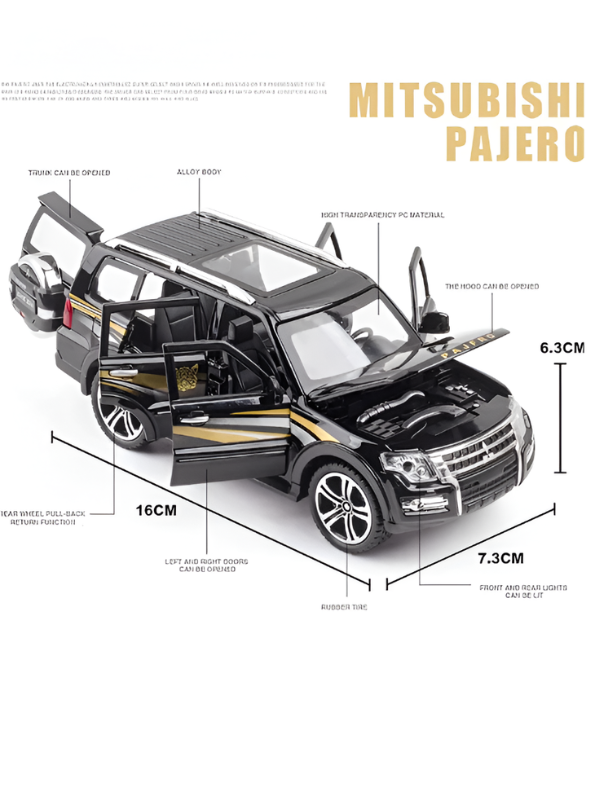 Mitsubishi Pajero Diecast Car 1:32 Scale Metal Alloy Collectible Car Black TV6952.