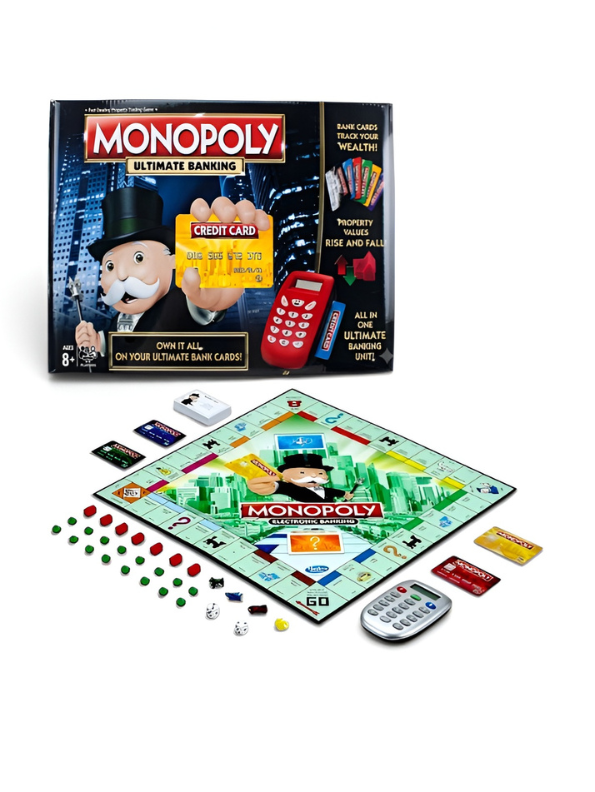 Monopoly Ultimate Banking Edition Board Game – Cashless Family Strategy Board Game with All-in-One Electronic Banking Unit & Cards, Ages 8+, 2–6 Players MD669