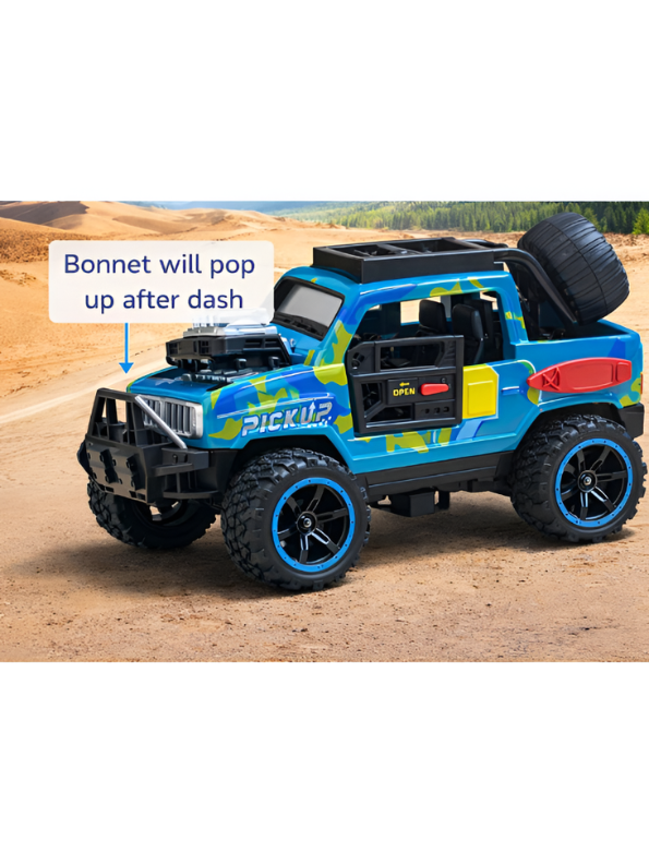 Monster Vehicle - Die-Cast Off-Road SUV Toy with Pull Back Action, Lights & Monster Engine Sound - Free Car Inside - LMI16430.