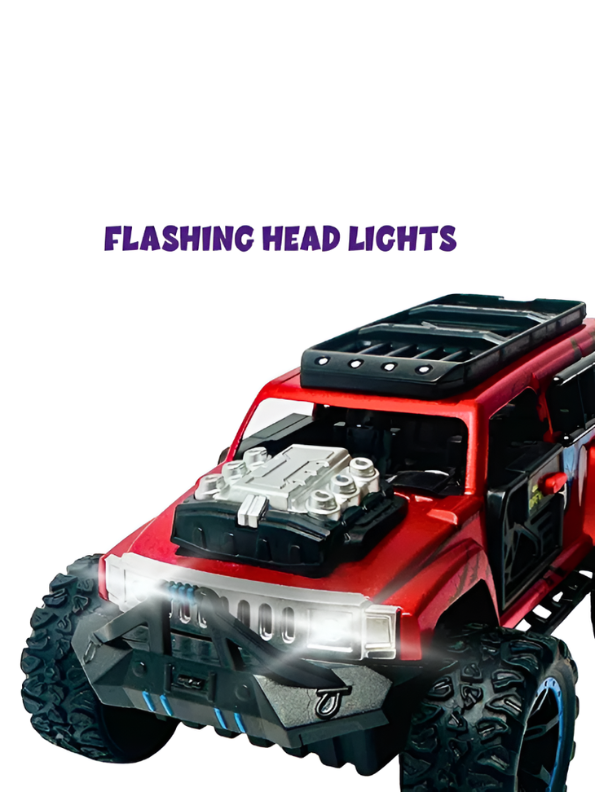 Monster Vehicle - Die-Cast Off-Road SUV Toy with Pull Back Action, Lights & Monster Engine Sound - Free Car Inside - LMI16430.