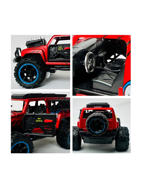 Monster Vehicle - Die-Cast Off-Road SUV Toy with Pull Back Action, Lights & Monster Engine Sound - Free Car Inside - LMI16430.