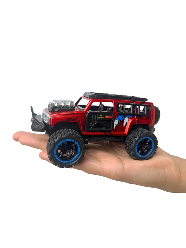 Monster Vehicle - Die-Cast Off-Road SUV Toy with Pull Back Action, Lights & Monster Engine Sound - Free Car Inside - LMI16430.