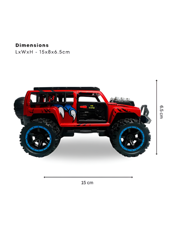 Monster Vehicle - Die-Cast Off-Road SUV Toy with Pull Back Action, Lights & Monster Engine Sound - Free Car Inside - LMI16430.