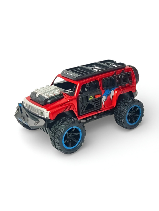 Monster Vehicle - Die-Cast Off-Road SUV Toy with Pull Back Action, Lights & Monster Engine Sound - Free Car Inside - LMI16430.