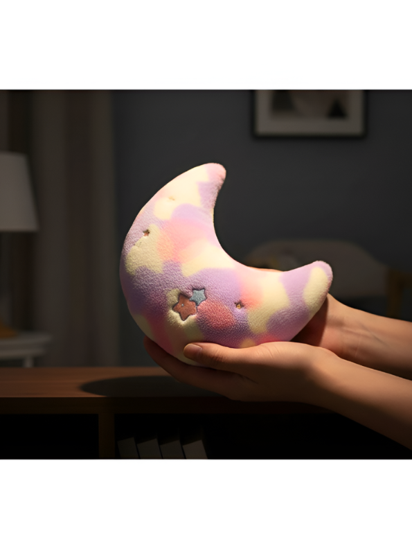 Moon Plush Soft Toy – Cute Crescent Moon Stuffed Toy Lavender ST11605.