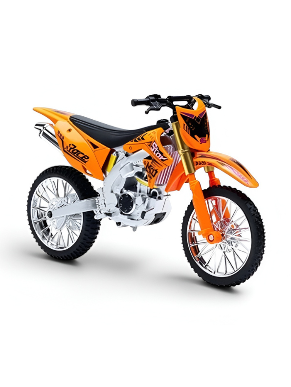 Motocross Motorcycle Diecast Alloy Dirt Bike Orange TV7229.