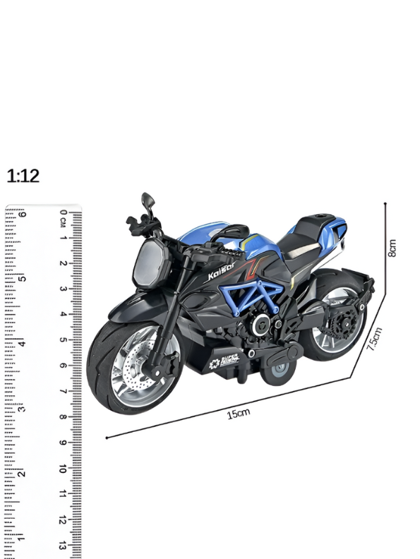 MotorX – Diecast Pull Back Bike with Music and Light Scale 1:8 Blue LMI15131.