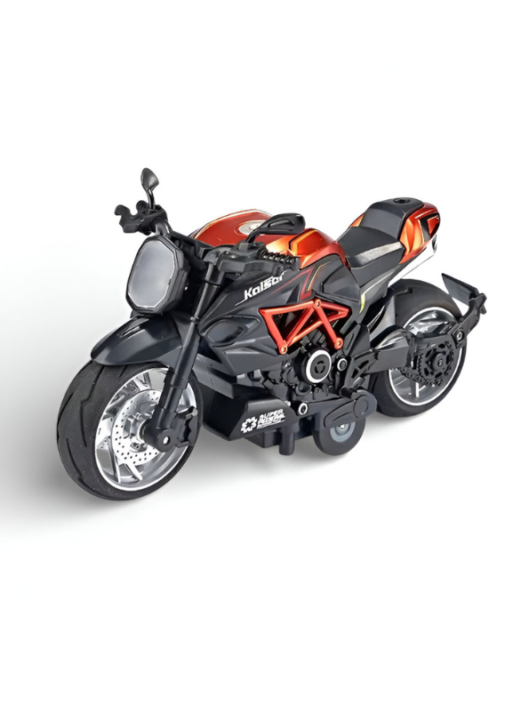MotorX – Diecast Pull Back Bike with Music and Light Scale 1:8 Orange LMI15131.