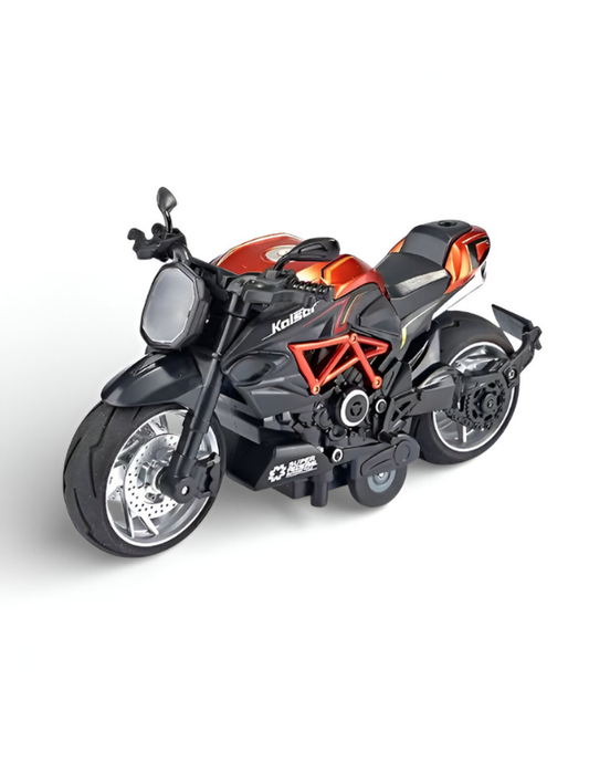 MotorX – Diecast Pull Back Bike with Music and Light Scale 1:8 Orange LMI15131.