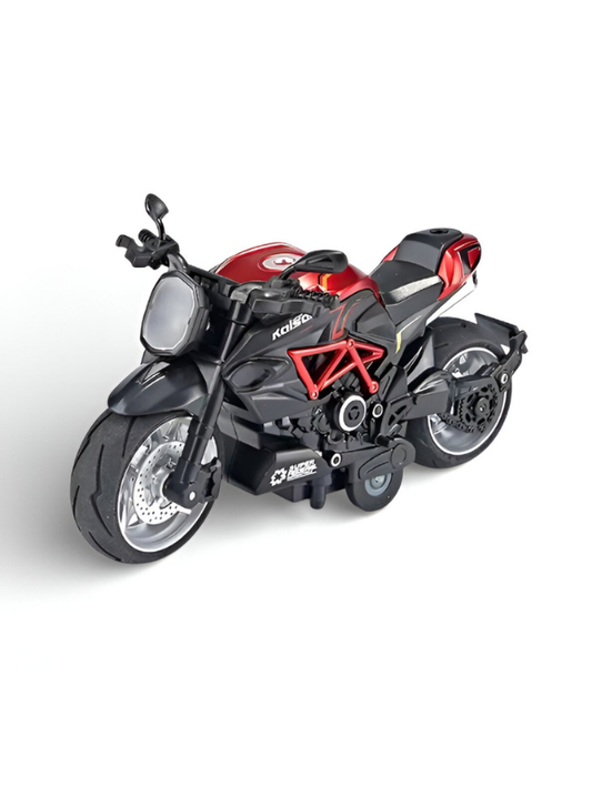 MotorX – Diecast Pull Back Bike with Music and Light Scale 1:8 Red LMI15131.