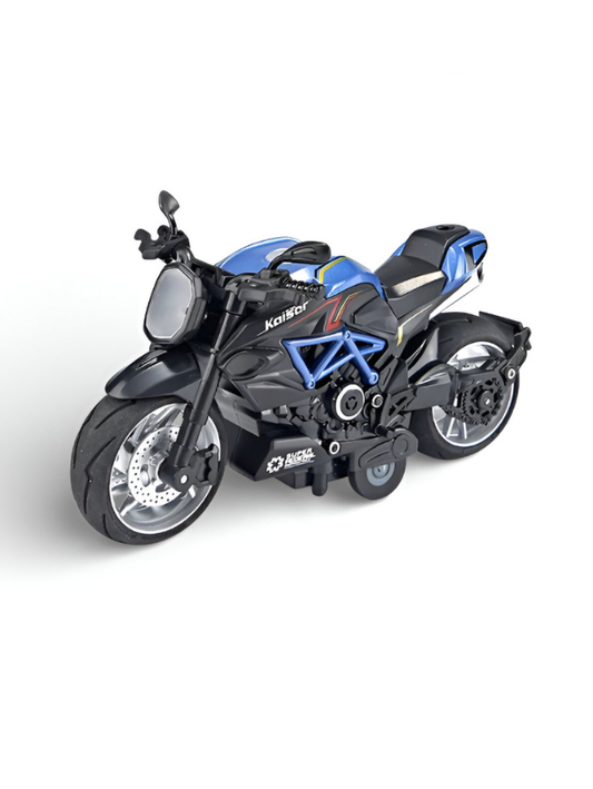 MotorX – Diecast Pull Back Bike with Music and Light Scale 1:8 Blue LMI15131.