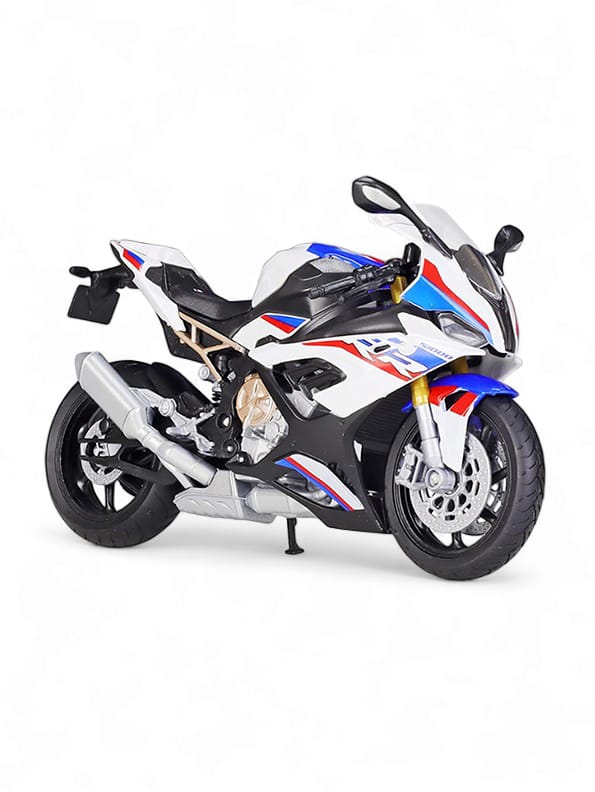 BMW S1000 RR Metal Model Diecast Bike - White (L-J-1)