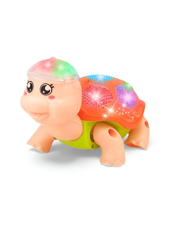 Mr. Tortoise – Electric Reptile Walking Tortoise Toy for Toddlers | Light-Up Shell, Music & Movement Toy Peach LMI15047.