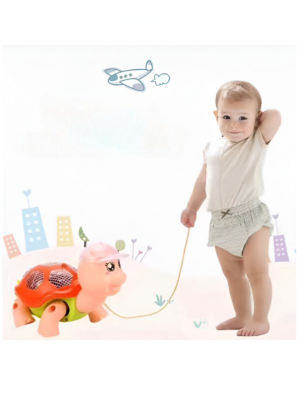 Mr. Tortoise – Electric Reptile Walking Tortoise Toy for Toddlers | Light-Up Shell, Music & Movement Toy Peach LMI15047.