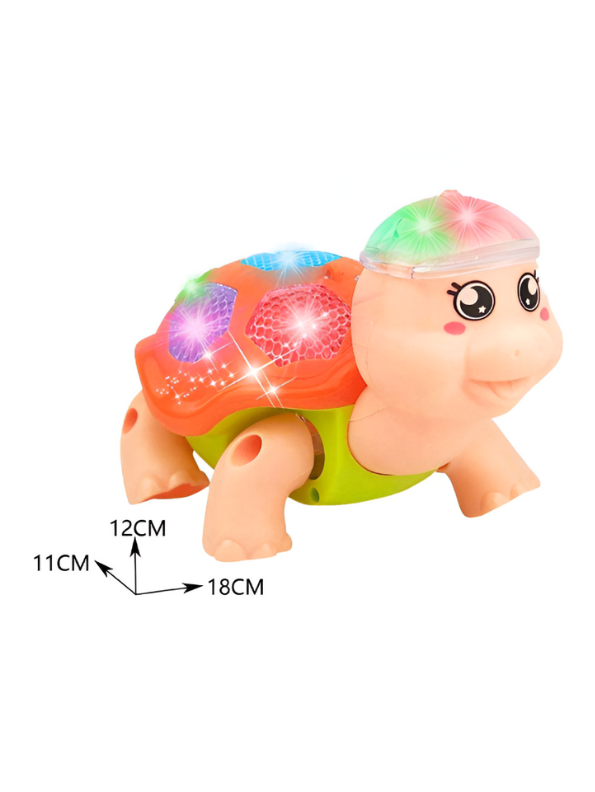 Mr. Tortoise – Electric Reptile Walking Tortoise Toy for Toddlers | Light-Up Shell, Music & Movement Toy Peach LMI15047.