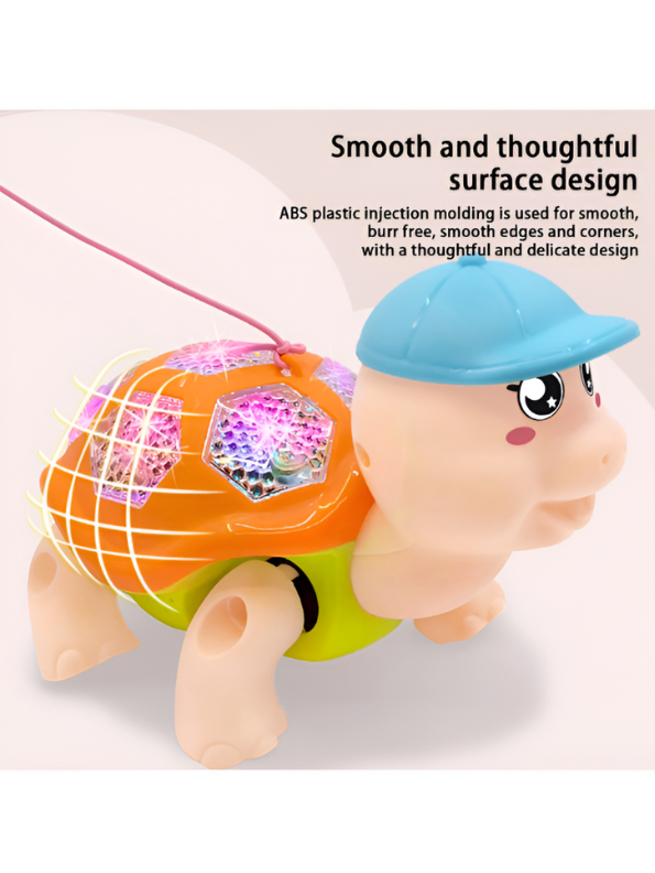 Mr. Tortoise – Electric Reptile Walking Tortoise Toy for Toddlers | Light-Up Shell, Music & Movement Toy Peach LMI15047.