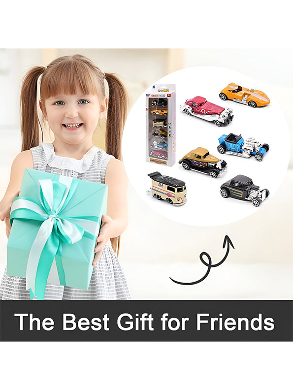 Multi-Color Vintage Cars Pack of 6 for Kids - Classic & Collectible Play Set | NX-O-24 - Toyloft