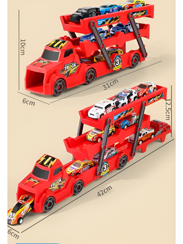 Multi-Layer Transport Car Carrier Truck Toy Set Red LMI16872.