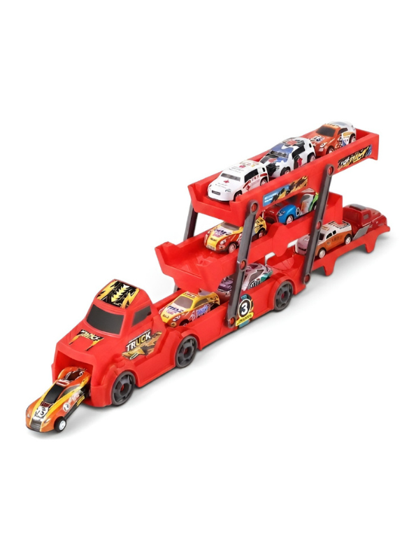Multi-Layer Transport Car Carrier Truck Toy Set Red LMI16872.