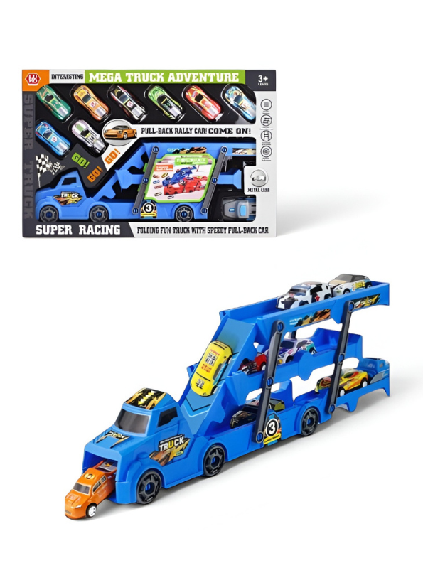 Multi-Layer Transport Car Carrier Truck Toy Set Blue LMI16872.