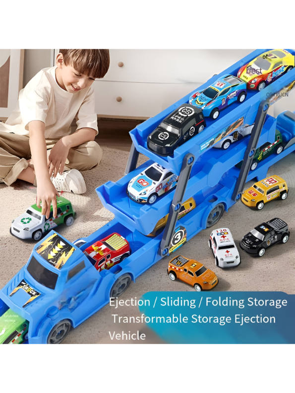 Multi-Layer Transport Car Carrier Truck Toy Set Blue LMI16872.