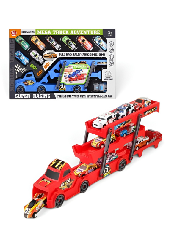 Multi-Layer Transport Car Carrier Truck Toy Set Red LMI16872.