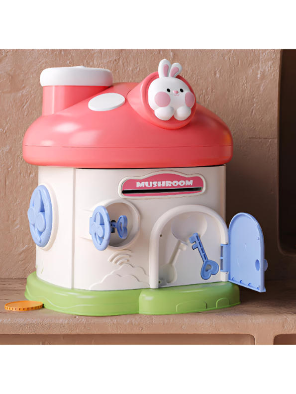 Mushroom House Piggy Bank – Electronic Money Saving ATM Box with Password, Music & Fingerprint Lock NX16320.
