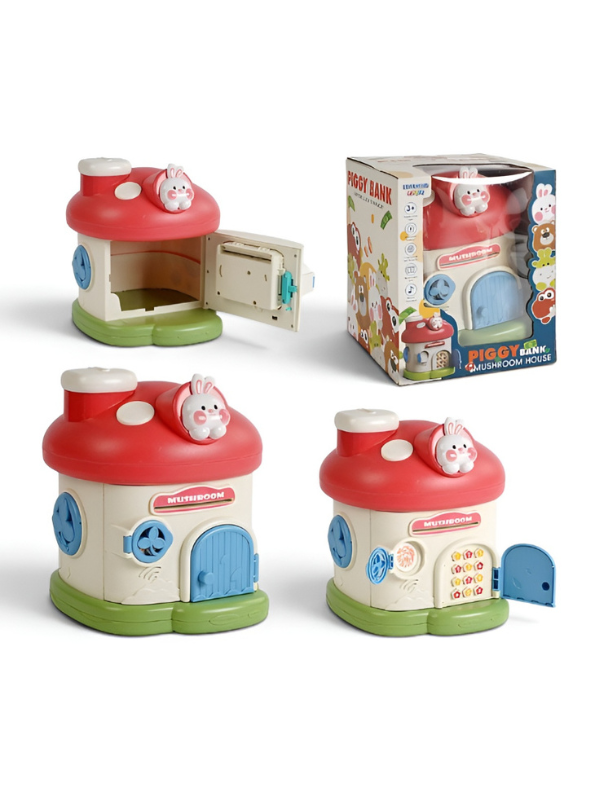 Mushroom House Piggy Bank – Electronic Money Saving ATM Box with Password, Music & Fingerprint Lock NX16320.